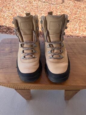 The North Face Tan Hiking Boots with Black Soles
